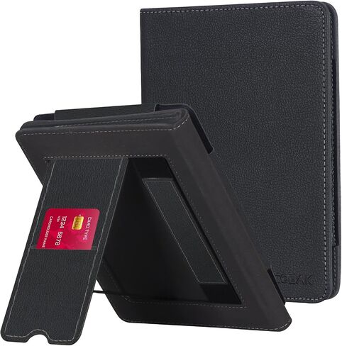 CoBak Case with Stand for Kindle Paperwhite - Durable PU Leather Cover with Auto Sleep Wake, Card Slot, Hand Strap Feature - Fits Kindle Paperwhite 11th Generation 6.8" Signature Edition 2021 Released in Saudi Arabia