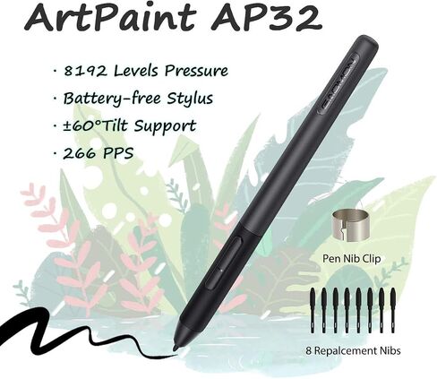 GAOMON M10K PRO Dail and Tilt Supported Pen Tablet with 8192 Battery-Free Pen and 10 Keys -10 x 6 Digital Drawing Graphics Tablet for Android Win Mac OS in Saudi Arabia