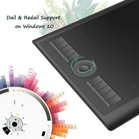 GAOMON M10K PRO Dail and Tilt Supported Pen Tablet with 8192 Battery-Free Pen and 10 Keys -10 x 6 Digital Drawing Graphics Tablet for Android Win Mac OS in Saudi Arabia