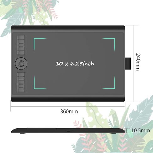GAOMON M10K PRO Dail and Tilt Supported Pen Tablet with 8192 Battery-Free Pen and 10 Keys -10 x 6 Digital Drawing Graphics Tablet for Android Win Mac OS in Saudi Arabia
