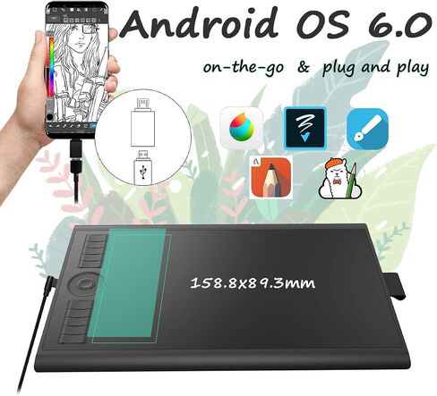 GAOMON M10K PRO Dail and Tilt Supported Pen Tablet with 8192 Battery-Free Pen and 10 Keys -10 x 6 Digital Drawing Graphics Tablet for Android Win Mac OS in Saudi Arabia