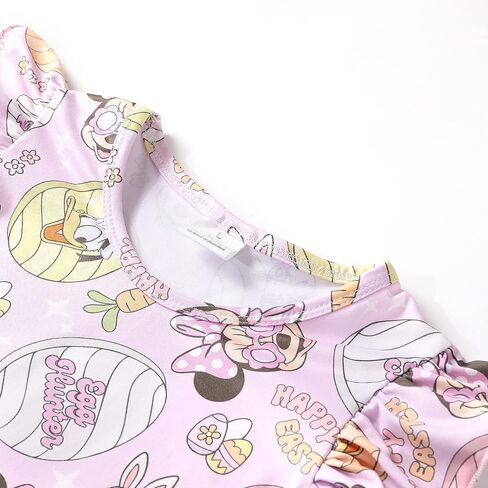 Toddler Girl Easter Bunny Egg Pattern Dress Flutter Sleeve Princess Party Summer Clothes in Saudi Arabia