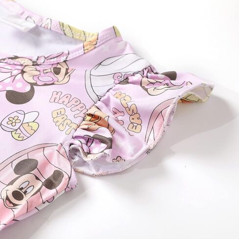 Toddler Girl Easter Bunny Egg Pattern Dress Flutter Sleeve Princess Party Summer Clothes in Saudi Arabia