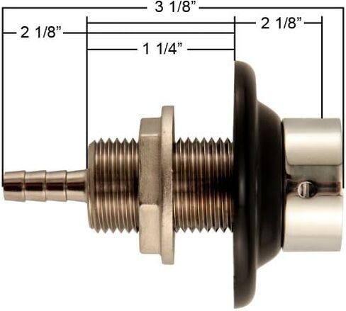 Kegco SHANK2-ASC 2-1/8 بوصة حلمة من الفولاذ المقاوم للصدأ - 3/16 بوصة معرف. تتحمل in Kuwait
