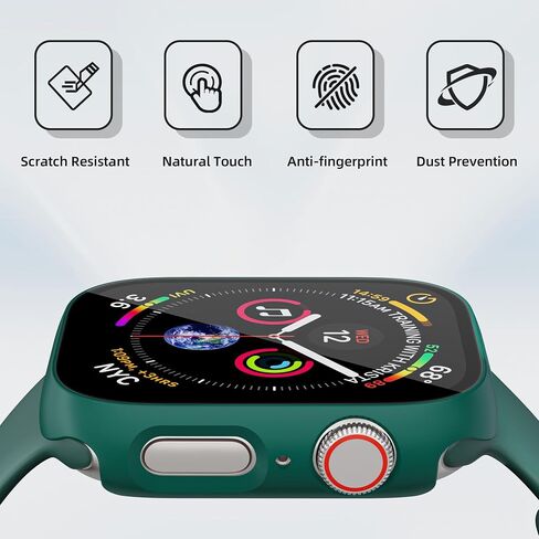 عبوتان من حافظة الكمبيوتر الصلبة لساعة Apple Watch Ultra/Ultra 2 واقي شاشة 49 مم، مع واقي شاشة من الزجاج المقوى 9H، غطاء حماية كامل لملحقات iWatch Ultra 49 مم، شفاف in Kuwait