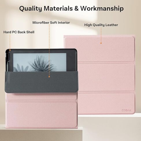 CoBak Stand Case for Kindle Scribe - Premium Folio Leather Cover with Pen Holder, Auto Sleep/Wake, and Stand Feature - Compatible with 10.2 Inch Kindle Scribe (2022 Release) in Saudi Arabia