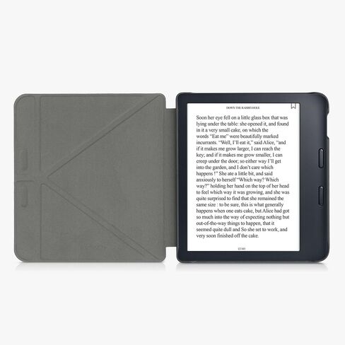حافظة kwmobile Origami متوافقة مع Kobo Libra 2 - حافظة نحيفة من جلد البولي يوريثان الفاخر مع حامل - أسود للسفر/متعدد الألوان in Saudi Arabia