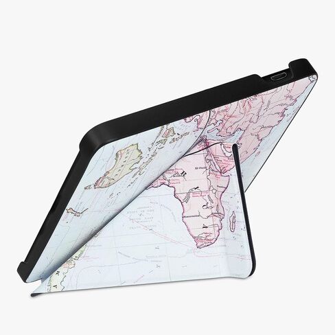حافظة kwmobile Origami متوافقة مع Kobo Libra 2 - حافظة نحيفة من جلد البولي يوريثان الفاخر مع حامل - أسود للسفر/متعدد الألوان in Saudi Arabia