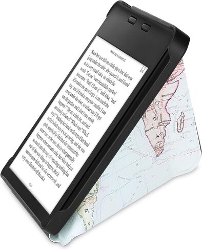 حافظة kwmobile Origami متوافقة مع Kobo Libra 2 - حافظة نحيفة من جلد البولي يوريثان الفاخر مع حامل - أسود للسفر/متعدد الألوان in Saudi Arabia