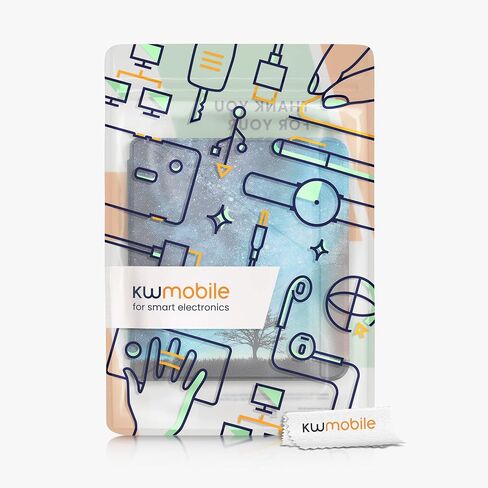 حافظة kwmobile Origami متوافقة مع Kobo Libra 2 - حافظة نحيفة من جلد البولي يوريثان الفاخر مع حامل - أسود للسفر/متعدد الألوان in Saudi Arabia