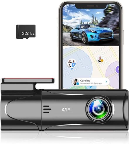 Dash Camera HD1296P Mini Dash Cam for Cars Loop Recording, 125°Wide Angle Car DVR Camera Support 8G-128G,G-Sensor,Easy Install with 32G Card in Saudi Arabia