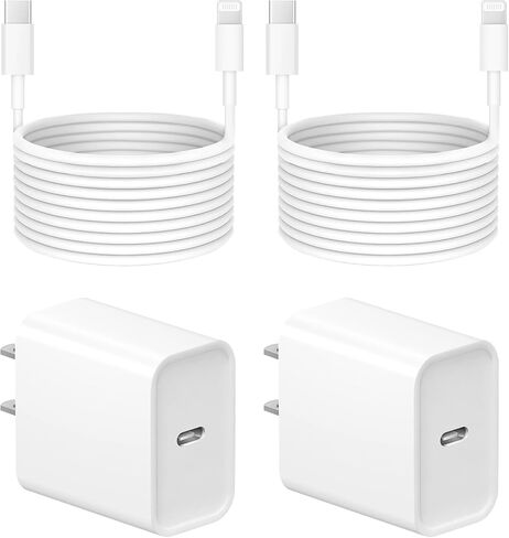 10 Ft iPhone Fast Charger, 2-Pack 20W Super Fast Charger with Long Fast Charging Cable for iPhone 14/13/12/11 Pro Max,14 Plus,Mini,Pro/XS/SE/XR/iPad - Black in Saudi Arabia