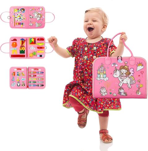 Toddler Busy Board for 1 Year Old Girls and Boys Birthday Gifts, Montessori Busy Book for Toddlers, Preschool Learning Activities for Ages 1-3 in Saudi Arabia
