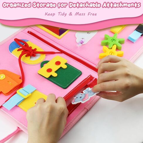 Toddler Busy Board for 1 Year Old Girls and Boys Birthday Gifts, Montessori Busy Book for Toddlers, Preschool Learning Activities for Ages 1-3 in Saudi Arabia