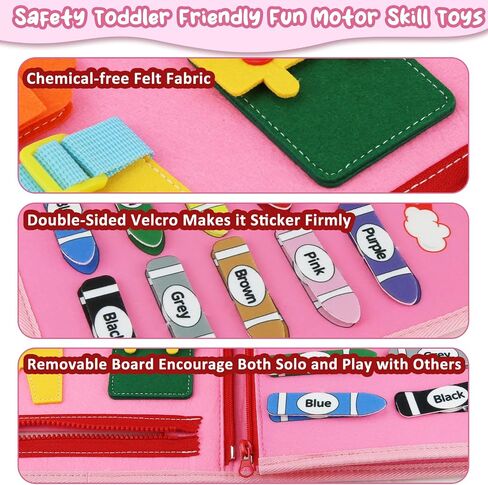 Toddler Busy Board for 1 Year Old Girls and Boys Birthday Gifts, Montessori Busy Book for Toddlers, Preschool Learning Activities for Ages 1-3 in Saudi Arabia