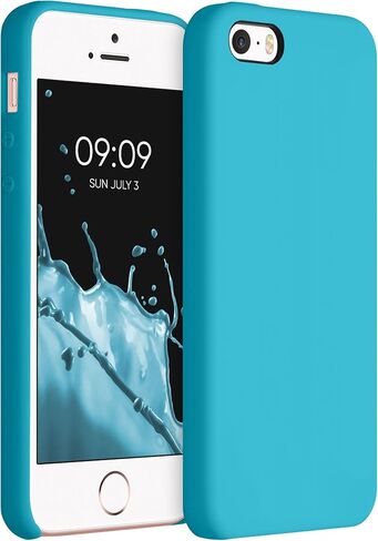 kwmobile Case Compatible with Apple iPhone SE (1.Gen 2016) / iPhone 5 / iPhone 5S Case - TPU Silicone Phone Cover with Soft Finish - Ocean Blue in Saudi Arabia