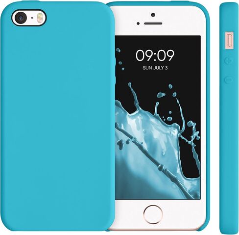 kwmobile Case Compatible with Apple iPhone SE (1.Gen 2016) / iPhone 5 / iPhone 5S Case - TPU Silicone Phone Cover with Soft Finish - Ocean Blue in Saudi Arabia
