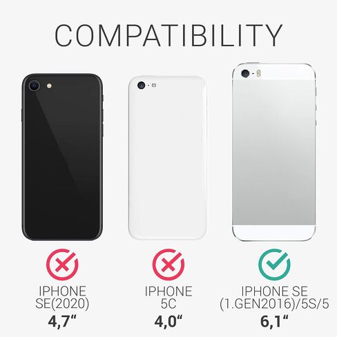 حافظة kwmobile متوافقة مع هاتف Apple iPhone SE (1.Gen 2016) / iPhone 5 / iPhone 5S - غطاء هاتف من السيليكون TPU مع لمسة نهائية ناعمة - أزرق محيطي in Saudi Arabia