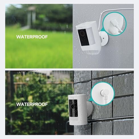 كابل شحن OLAIKE بقدرة 20 وات لبطارية كاميرا Ring Stick Up Cam/مقبس، كاميرا Ring Spotlight Cam Plus/Pro، لا حاجة إلى استبدال البطارية، 16 قدمًا/5 متر أبيض in Kuwait