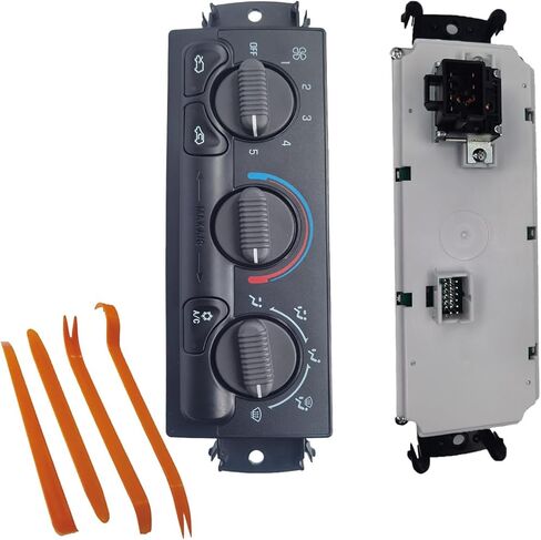 599-217 Climate Control Module, Heater A/C Control Panel Switch for 1996-2020 Chevrolet Express 1500 2500 3500, Chevy C4500 C5500 C6500,1996-2020 GMC Savana, OE # 599-217, 15073274 in Kuwait