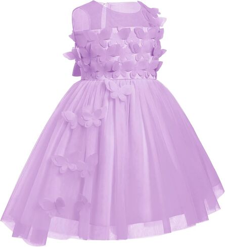 OBEEII Butterfly Dress for Girls Toddler Flower Girl Dress 3D Butterfly High-Low Tulle Birthday Party Dress in Saudi Arabia