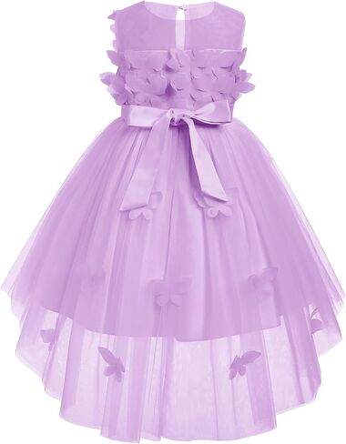 OBEEII Butterfly Dress for Girls Toddler Flower Girl Dress 3D Butterfly High-Low Tulle Birthday Party Dress in Saudi Arabia