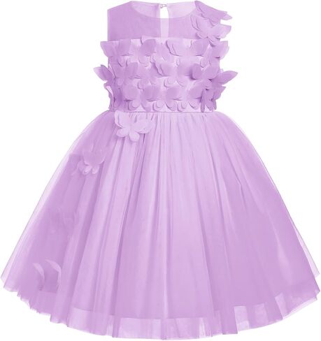 OBEEII Butterfly Dress for Girls Toddler Flower Girl Dress 3D Butterfly High-Low Tulle Birthday Party Dress in Saudi Arabia