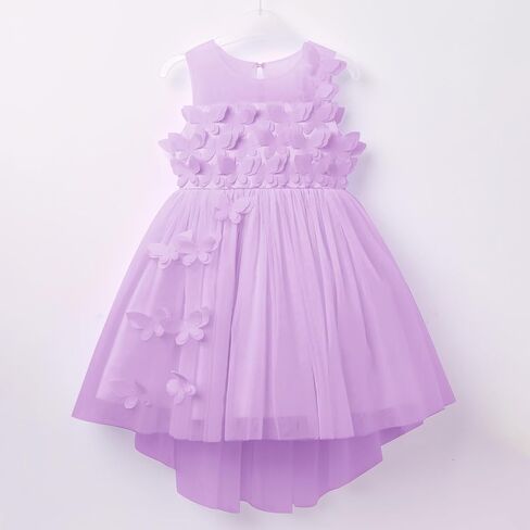 OBEEII Butterfly Dress for Girls Toddler Flower Girl Dress 3D Butterfly High-Low Tulle Birthday Party Dress in Saudi Arabia