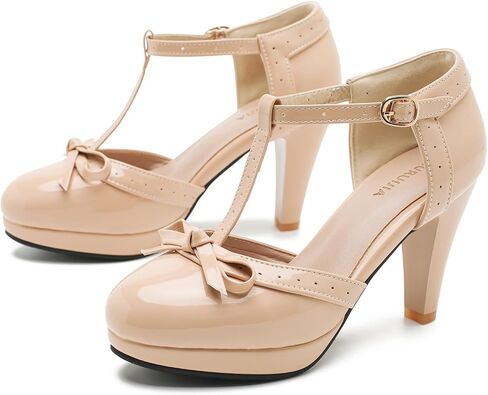 Womens T-Strap Platform Mary Jane Lolita Shoes Goth Heels Round Toe Ankle Vintage 1950 Dress Pumps Oxfords Shoes for Women in Saudi Arabia