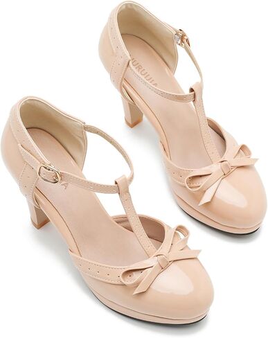 Womens T-Strap Platform Mary Jane Lolita Shoes Goth Heels Round Toe Ankle Vintage 1950 Dress Pumps Oxfords Shoes for Women in Saudi Arabia