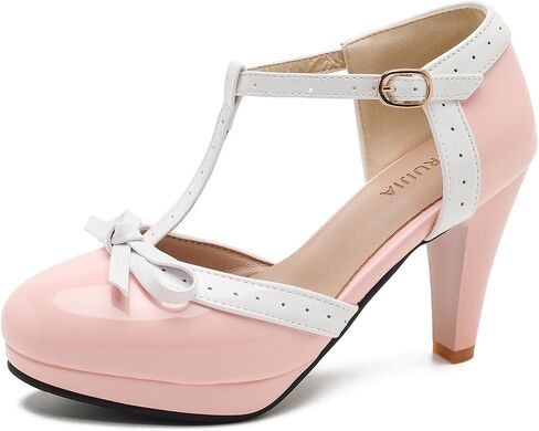 Womens T-Strap Platform Mary Jane Lolita Shoes Goth Heels Round Toe Ankle Vintage 1950 Dress Pumps Oxfords Shoes for Women in Saudi Arabia