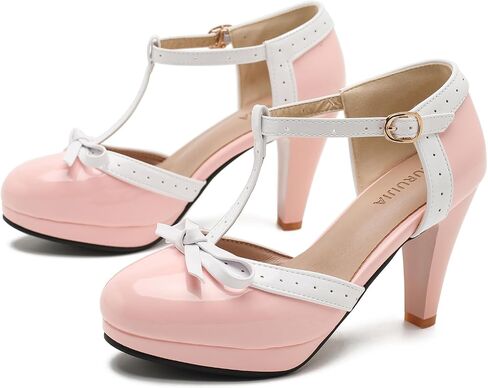 Womens T-Strap Platform Mary Jane Lolita Shoes Goth Heels Round Toe Ankle Vintage 1950 Dress Pumps Oxfords Shoes for Women in Saudi Arabia