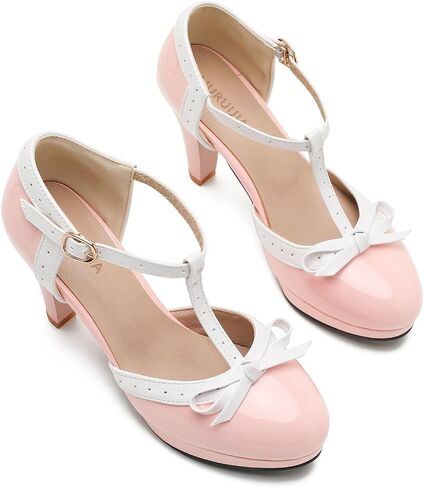 Womens T-Strap Platform Mary Jane Lolita Shoes Goth Heels Round Toe Ankle Vintage 1950 Dress Pumps Oxfords Shoes for Women in Saudi Arabia