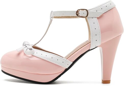 Womens T-Strap Platform Mary Jane Lolita Shoes Goth Heels Round Toe Ankle Vintage 1950 Dress Pumps Oxfords Shoes for Women in Saudi Arabia