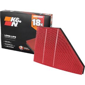 K&N Engine Air Filter: Reusable, Clean Every 75,000 Miles, Washable, Replacement Car Air Filter: Compatible with 2017-2019 Chevy/GMC/Cadillac/Buick (Blazer, Traverse, Acadia, XT5, Enclave), 33-5056