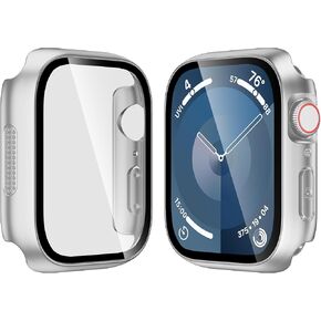 [2024 Honeycomb Speaker Design] 2 Pack Waterproof Case for Apple Watch Series SE 6 5 4 44mm, Hard PC Bumper Face Cover with Tempered Glass Screen Protector Cover for iWatch 44mm Clear/Clear