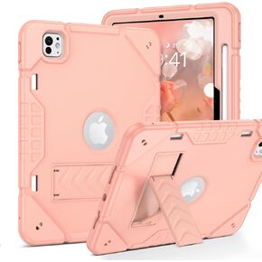 BENTOBEN for iPad Pro 11 inch Case 2024, iPad Pro 11" Case with Kickstand and Pencil Holder for Pencil Pro/USB-C, Women Men Girls Boys Heavy Duty Protection Cover for iPad Pro 11-inch (M4), Black