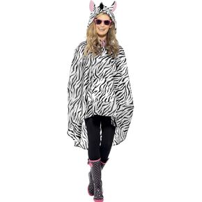 Smiffys Unisex Party Poncho with Drawstring Bag
