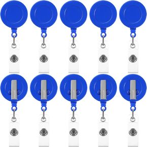 50 Pieces Retractable Badge Holder Reels with Swivel Alligator Clip, ID Card Holder Name Badge Reel Clips for Students Teachers Office Workers (Black)