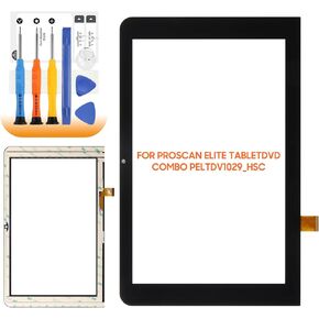 Touch Screen Panel Glass for PROSCAN Elite Tablet/DVD Combo PELTDV1029_HSC Digitizer Replacement with Tools(Not Include LCD)