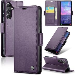 for Samsung Galaxy S23 FE Case, [RFID Blocking] Magnetic Closure PU Leather Wallet Flip Case with Card Holder Kickstand Shockproof Phone Cover for Samsung Galaxy S23 FE 5G,Teal
