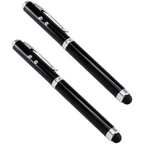 Stylus Pen, [2 Pcs] 4-in-1 Universal Touch Screen Stylus + Ballpoint Pen + Pointer + LED Flashlight for Smartphone/Tablets iPad iPhone Samsung etc