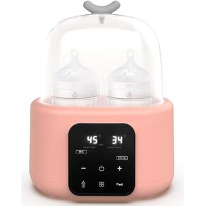 Double Baby Bottle Warmer All Bottles, 5-in-1 Fast Breast Milk Warmer Water Bath Heating 24H Constant Warming, Steam Sterlizer, Heat Baby Food Jars, Retain Nutrients Smart Temperature Control