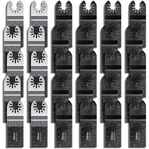 50PCS Universal Oscillating Tool Oscillating Saw Blades, Include 5PCS Titanium Oscillating Multitool Blades for Metal and Hard Material, Quick Release Multi Tool Blades Fits Most Models The Market