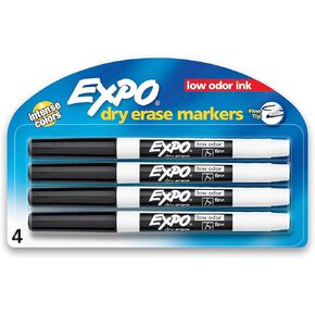 EXPO 86003 Low Odor Dry Erase Marker, Fine Point, Blue, Dozen