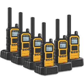 Retevis RB48P Radios Walkie Talkies, Waterproof Two Way Radio Long Range, Heavy Duty 2 Way Radio, 5W GMRS, Group Call, Vibration Alert, for Construction Job Site(6 Pack)