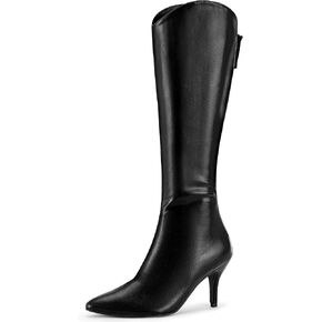 Allegra K Women's Pointed Toe Stiletto Heel Knee High Boots