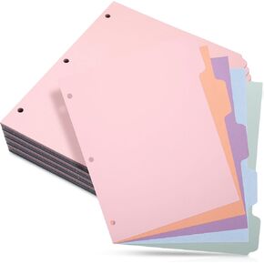 Harloon 250 Dividers Blank Writing on Binder Dividers 3 Hole Punch Dividers 1/5 Cut Tabs Heavyweight Letter Size Ring Binder Dividers 50 Sets for Project Class Presentation(Pale Yellow)