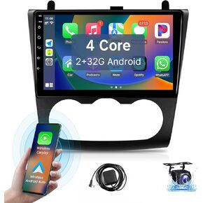 Leadfan Android Car Stereo for Nissan Altima 2008 2009 2010 2011 2012 Radio 9'' Touch Screen Compatible with Wireless Apple Carplay Android Auto GPS Navigation Bluetooth WiFi Backup Camera, Manual AC
