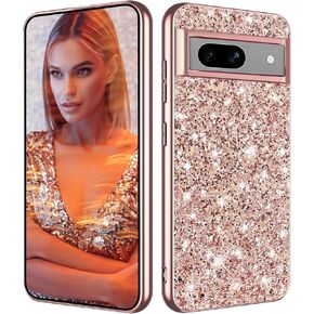 Glitter Case for Google Pixel 9/9 Pro Phone Case for Women Girls, Slim Ultra Thin Matte Back Shockproof Protective Cover for Google Pixel 9/9 Pro 5G Crystal Bling Case (Silver)